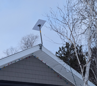Starlink dish installation on a Northern Ontario property by Northern Internet Solutions