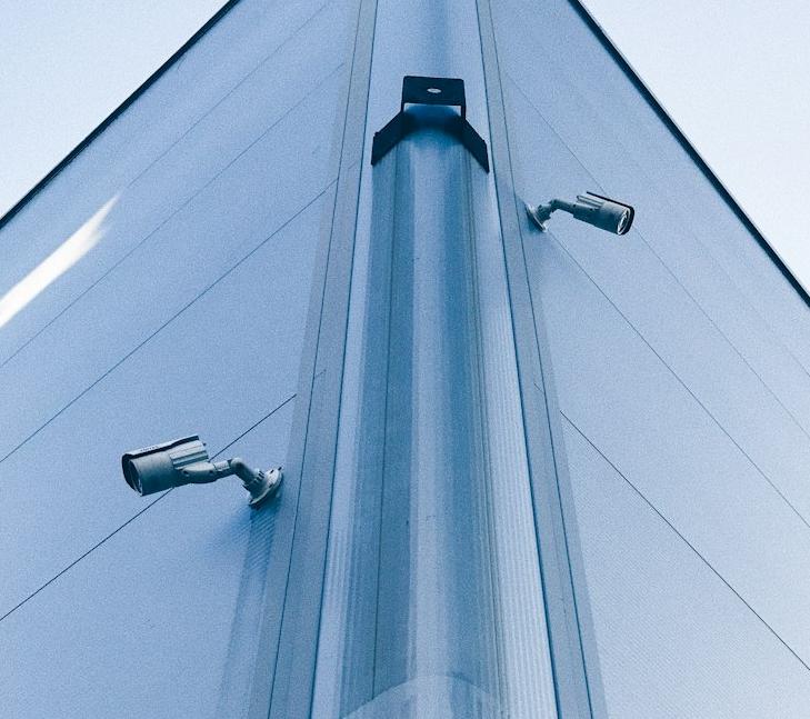 AI-powered outdoor security camera monitoring a property entrance in Northern Ontario